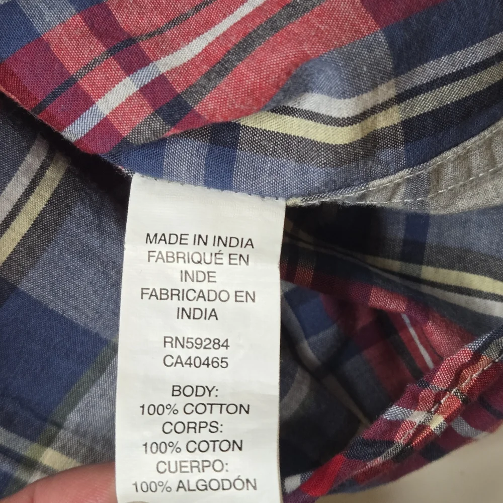 The Children's Place Red And Blue Plaid Casual Button Down Shirt 5T